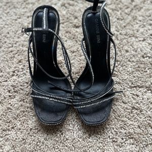 Gianni Bini Rhinestone Bow Ankle Strap Dress Heels